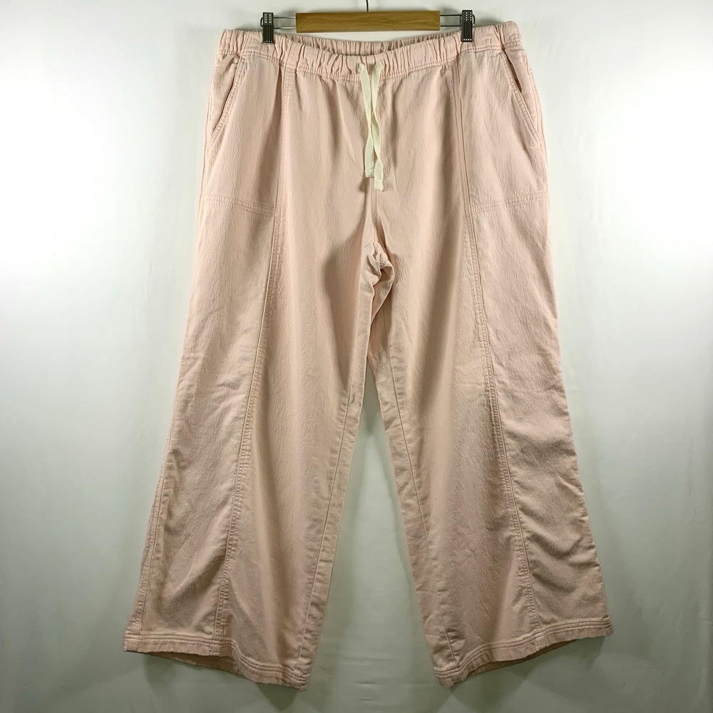 Aerie Womens Me-Day Wide Leg Lounge Pants Size XL Pink Beachy Coastal Drawstring